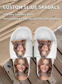 Custom Photo Slide Sandals, Personalized Photo And Name Slide Sandals, Custom Photo And Name Thick Sole Slide Sandals, Personalized Slide Sandals, Photo Slide Sandals, Personalized Slide Sandals For Women And Men, Personalized Slide Sandals, Christmas Gift For Mom/Dad/Her/Him/Girlfriend/Boyfriend/Wife/Husband/Friend