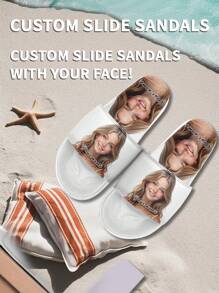 Custom Photo Slide Sandals, Personalized Photo And Name Slide Sandals, Custom Photo And Name Thick Sole Slide Sandals, Personalized Slide Sandals, Photo Slide Sandals, Personalized Slide Sandals For Women And Men, Personalized Slide Sandals, Christmas Gift For Mom/Dad/Her/Him/Girlfriend/Boyfriend/Wife/Husband/Friend