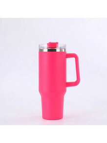 1pc 40oz Vacuum Stainless Steel Insulated And Cold Drink Cup With Straw For Hydration Enthusiasts, Coffee, Outdoor Sports And Travel