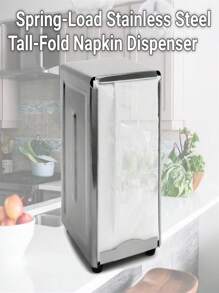 Brybelly KNAP-002 Spring-Load Stainless Steel Tall-Fold Napkin Dispenser - 彩色 - 查看 2