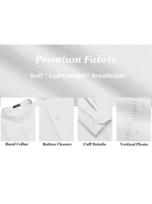 Cuban Guayabera Beach Casual Shirts For Men - 白色 - 查看 5