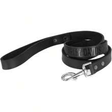 60 Inch Leather Embossed H-D Logo Pet Leash - Solid Black - 1 - 查看 1