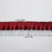 Double Layer Transparent Tulle Fabric With Pleated Ruffled Edges, Polyester Fabric Lace Trim For DIY Doll, Sewing And Craft Projects