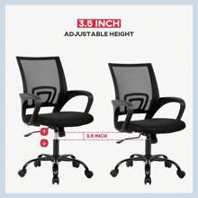 BestOffice Ergonomic Office Chair, Lumbar Support, Adjustable Height With Armrests For Adults(Black) - 黑色 - 查看 7