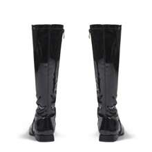 Knee High Boots For Women Comfy Flat Heel Vintage Square Toe Fall Winter Solid Side Zipper Costume Knight Booties