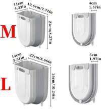 1pc Hanging Folding Mini Trash Can For Kitchen Cabinet Door, Wall Mounted Food Waste Bin Container, Garbage Bag Holder For Bathroom Kitchen Cabinet Desk Drawer Bedroom