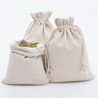 10pcs/Pack Linen Drawstring Gift Packaging Bags, Suitable For Holiday Parties, Birthdays, Weddings, DIY Gift Wrapping, Various Sizes, Home Storage Bags