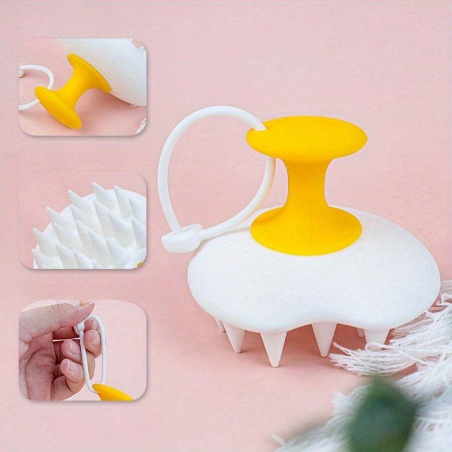 Silicone scalp massage shampoo brush protects manicure and massages