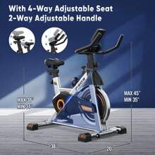 Bicicleta estática, bicicletas estacionarias para gimnasio en casa, bicicleta de entrenamiento con transmisión por correa, bicicleta de ciclismo indoor con pantalla digital y cojín de asiento cómodo, color negro