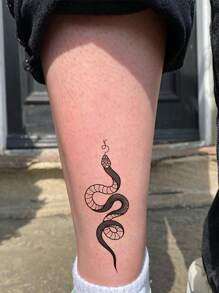 临时纹身，1 张，甜美卡通手绘女孩，公主妆容图案防水纹身贴纸。 - 棕色 - 查看 13