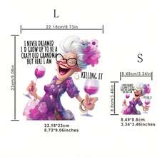 1/2/3 Exaggerated Grandma Heat Transfer Pattern Washable Heat Transfer Decal Suitable For Hoodies, T-Shirts, Pillows, Backpacks, Aprons, Umbrellas, Shoes, Jackets, Etc