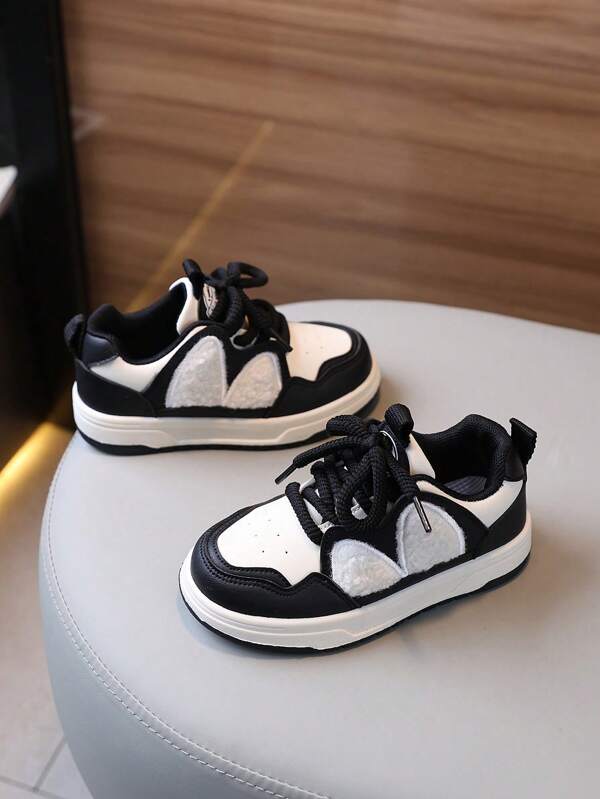 1 Pair Unisex Versatile Canvas Sneakers, Thick Sole Fashionable Casual Shoes For Autumn/Winter, Children
