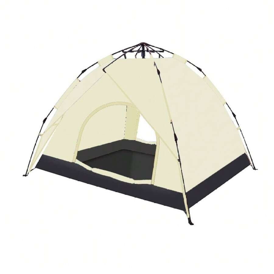Tcbosik Camping Tent 2-4 Person Ultralight Dome Tent 4 Seasons Waterproof & Windproof Camping Tent, Beige - Beige - View 1