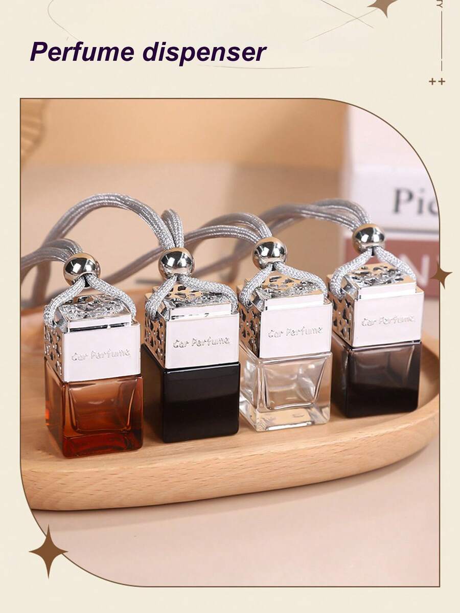 1/2 件 8ml 可再填充玻璃香水瓶，玻璃香水瓶装饰，汽车香薰瓶带挂绳