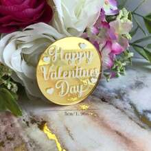 5pcs Gold Acrylic LOVE Cake Decoration,For Wedding Valentine's Day Party Cupcake Topper Decoration Supplies