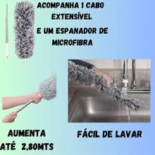 Microfiber Duster For Cleaning With Washable Retractable Extension Cable 2.8m Dust Cleaning - Grey - View 9