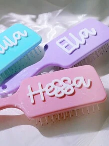 1 Stück personalisierte Macaron Farbige Massage Haarbürste, Geschenk für Sie, Valentinstag Geschenk, Hochzeit Haarzubehör, Frühling Sommer leuchtende Farben