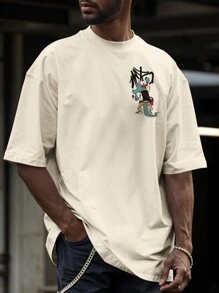 Shirt Oversized Streetwear T-Shirt Printed Alligator Graffiti Design REF 702 VEST NERD - 卡其色 - 查看 6