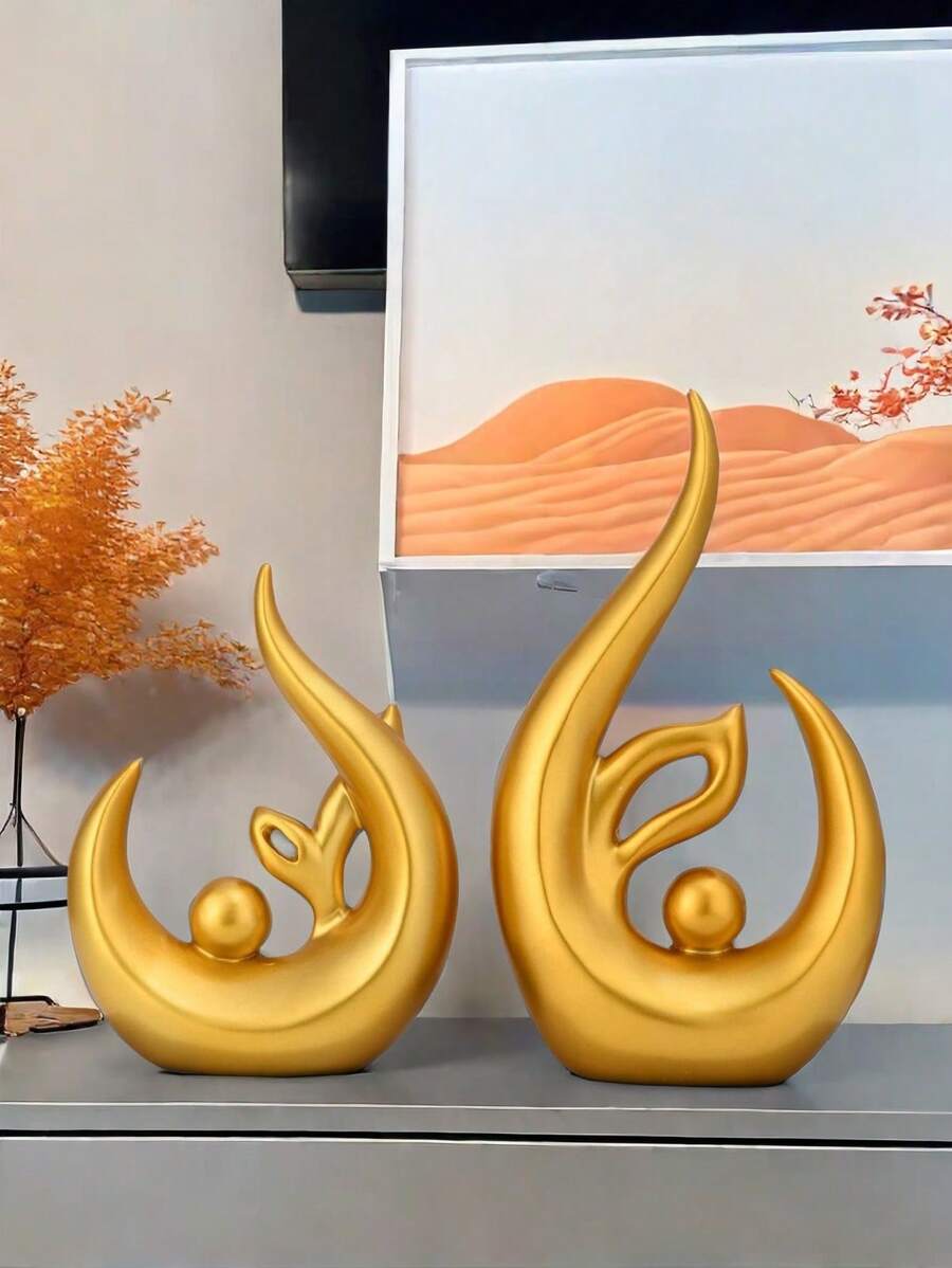 1件/2件装豪华高端客厅门厅电视柜家居装饰摆件。适合母亲节、生日、返校季、毕业季、婚礼季家居装饰，符合现代家居风格，可用于客厅、卧室、中心位置摆放。