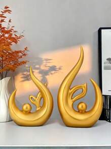 1件/2件装豪华高端客厅门厅电视柜家居装饰摆件。适合母亲节、生日、返校季、毕业季、婚礼季家居装饰，符合现代家居风格，可用于客厅、卧室、中心位置摆放。 - 金色 - 查看 8