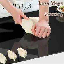 厨房用方形 PET 亚克力切菜板 - 带边缘的纯色台面保护垫 - 仅可手洗，非纺织垫 - 非常适合毕业礼物、准备水果和蔬菜 - 黑色 - 查看 2