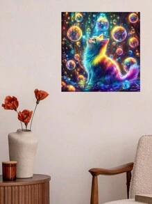 1 Set Of 20-30-40 Sizes Frameless Diamond Painting 5D DIY Kits, Dreamlike Bubble & Cat Space Decor, Surprise Gift - Multicolor - View 7
