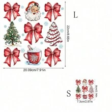1/2/3 Giáng sinh vui vẻ & Năm mới hạnh phúc - Miếng dán chuyển nhiệt hình ông già Noel nơ đỏ, miếng dán vinyl 10 inch cho áo phông, áo hoodie, túi xách và đồ trang trí bằng vải - Nhiều màu - Xem 2