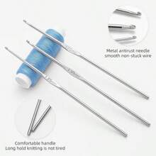 12/15 sztuk szydełka mix rozmiar 0,6 mm do 1,9 mm stal nierdzewna szydełka do robienia na drutach igły DIY włóczka do szycia igły na prezent dla mamy - Srebro - Zobacz 10