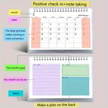 2025 Calendar Desktop Planner, With Large Grid Memo, Day View, Waterproof Cover, Office Supplies, Personal Organizer - A Great Gift Choice! Gifts Birthday Graduation