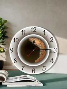 8 英寸/12 英寸/14 英寸咖啡杯装饰静音挂钟，优雅时尚的钟表，适用于客厅、厨房、卧室、书房、办公室、咖啡厅和其他墙壁装饰、家居装饰、房间装饰