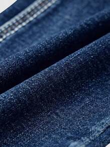 Women's Ripped Denim Flare Pants With Distressed Detailing For Casual And Home Wear - Dark Wash - View 3