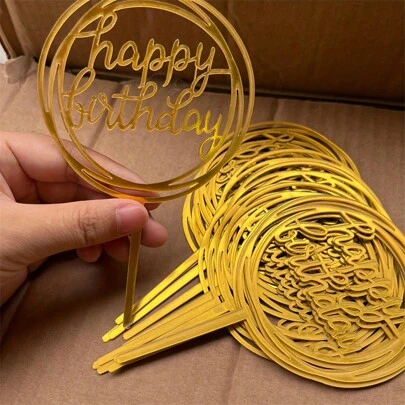 10 piezas de Decoraciones de tarta de acrílico con texto de "Feliz Cumpleaños", decoraciones de fiesta de cumpleaños, suministros de decoración, modernos decoradores gráficos de letras para la tarta, ideas de decoración para fiestas de cumpleaños, regalos perfectos para familiares y amigos