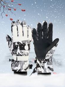 1 Paio Di Guanti Invernali Da Sci Unisex, Antivento E Impermeabili, Termici Foderati, Adatti Al Tocco Dello Schermo, Per Sport Invernali Come Sci E Snowboard, Uomo E Donna, Con Polsino Regolabile, Guanti Invernali, Scaldamani, Guanti Da Neve
