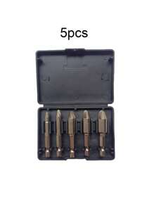 6pcs Double-Ended Screw Extractor Set, Stripped Screw Removal Tool, 6-In-1 Screw Extractor Drill Bit Set With Tool Box, High Speed Steel Screw Extractors, Manual Tool Accessories,Tool Accessories