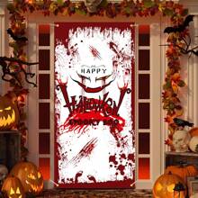 Halloween Door Cover – Spooky Decorations For Front Door, Halloween Party Decor, Haunted House Entrance, Trick-Or-Treat Display