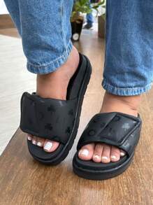Women's Sandals With Adjustable Clasp - Black - View 3