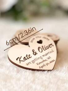 个性化婚礼礼品标签、婚礼礼物、感谢标签、乡村风格标签、定制标签、木制心形标签、复古、休闲、时髦、老钱、时尚、可爱、定制、个性化、独特、定制、送给他的理想礼物、送给她的理想礼物