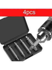 6pcs Double-Ended Screw Extractor Set, Stripped Screw Removal Tool, 6-In-1 Screw Extractor Drill Bit Set With Tool Box, High Speed Steel Screw Extractors, Manual Tool Accessories,Tool Accessories