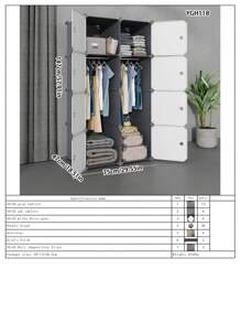 Easy-To-Assemble Wardrobe Closet, Sturdy & Durable Home Bedroom Organizer Storage Cabinet For Rental Room/Dorm, Small Storage Armoire