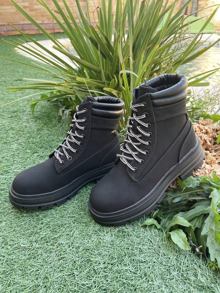 Women's Lace-Up Hiking Boots, Comfort And Performance For Outdoor Adventures, Strength And Durability, Functional And Stylish Design, Hiking - màu đen - Xem 1