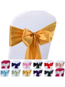 10/1 Piece Set (17.78 X 274.32 Cm) Multi Color Optional Satin Chair Belt Suitable For Wedding Chairs, Bow Belt, Chair Tie, Chair Cover Fixing Belt Suitable For All Parties Such As Birthday Parties, Bachelor Parties, Wedding Parties, Etc., On-Site Chair Decoration, Hotel Conference Hall Chair Decoration, Wedding Venue Chair Backrest Bow Decoration Belt, Suitable For Multi Scene Use - Multicolor - View 2