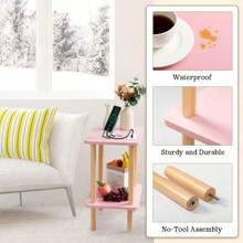 Side Table With Charging Station, Small SideTable With 2 USB Ports And Outlets, Small EndTables For Small Spaces In Living Room, Bedroom& Nursery,2 Tier Small Nightstand