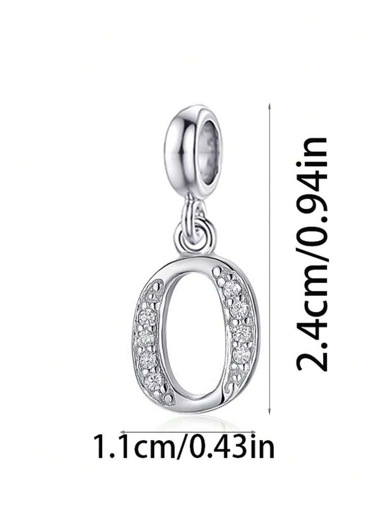 1pc Fashionable Minimalist 26 English Alphabet Element Pendant, DIY Jewelry Accessory For Women, Suitable For Bracelet, Necklace, Keychain, Phone Charm - Silver Gray - View 16