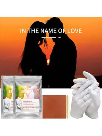 4 sets 25g/100g/400g 3D handgietset - idee voor een cadeau voor koppels, jubileumcadeau voor koppels, Moederdagcadeaus, cadeaus voor vrouwen, mannen en moeders, doe-het-zelf handgietset, Valentijnsdag, Kerstmis, witte olifant cadeaus voor volwassenen