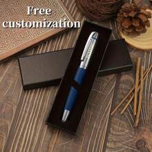 Customized Engraved Silver Color Gift Roller Ball Pen Ballpoint Pen Set - With PU Leather, Metal Pen Gift Box Luxury Pen Smooth Writing Pen, Nice Gift For Office, Friends, Colleagues, School Back To School - 3052# - View 12