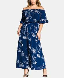 Plus Size Sapphire Garden Maxi Dress - 彩色 - 查看 2