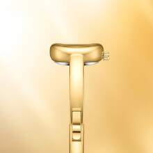 YaLaLuSi 1pc Ladies Elegant Style Quartz Watch Temperament Simple Golden Bracelet Style Ladies Watch Luxury Oval Dial Push Button Design Wear Suitable For Dress Party Daily Wear Gift For Women Valentine's Day Gift