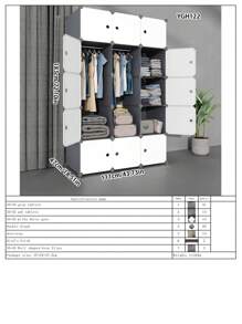 Easy-To-Assemble Wardrobe Closet, Sturdy & Durable Home Bedroom Organizer Storage Cabinet For Rental Room/Dorm, Small Storage Armoire