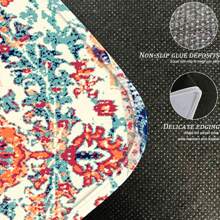 1pc Modern Circular Decorative Non-Slip Rug Carpet, Suitable For Living Room, Bedroom, Bathroom, Kitchen, Retro Home Decor, Bohemian Floor Decor Circular Carpet, Machine Washable - Multicolor - View 7