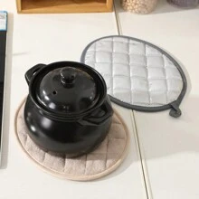 4 Stücke/Set hitzebeständige Matte, ovale Form, Kochküchen Untersetzer Set, geeignet für Kochen, Backen, Camping, Größe 23,5*18 cm, maschinenwaschbar, geeignet für Küche, Esszimmer, Camping